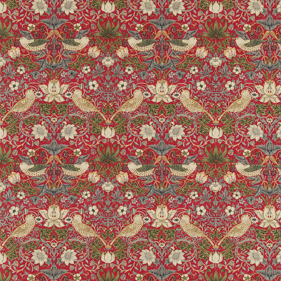 Morris & Co - Strawberry Thief Crimson Slate