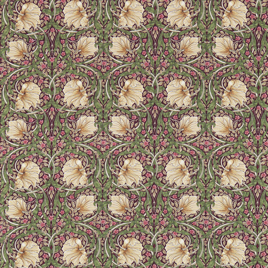 Morris & Co - Pimpernel Aubergine Olive