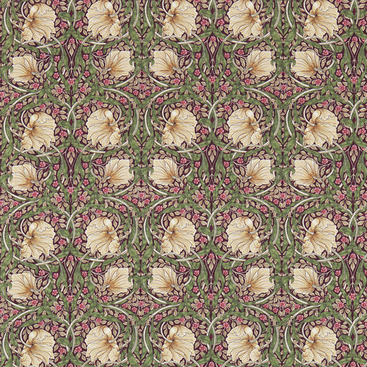 Morris & Co - Pimpernel Aubergine Olive