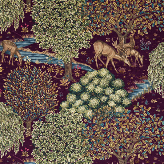 Morris & Co - The Brook Velvet Tapestry Red