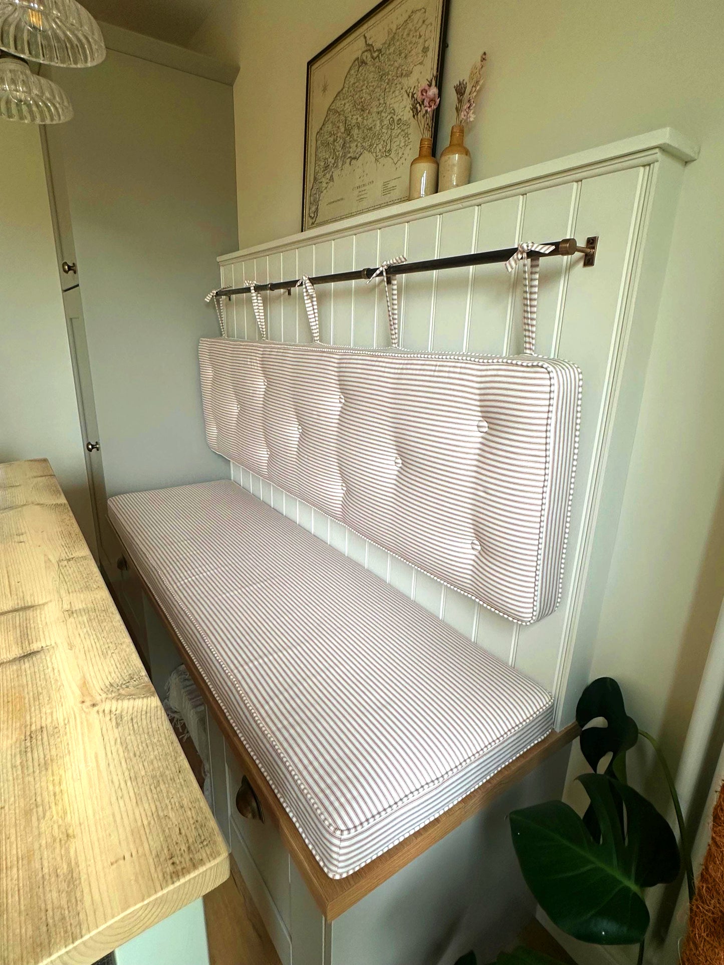 Ticking Fabric Banquette Cushions
