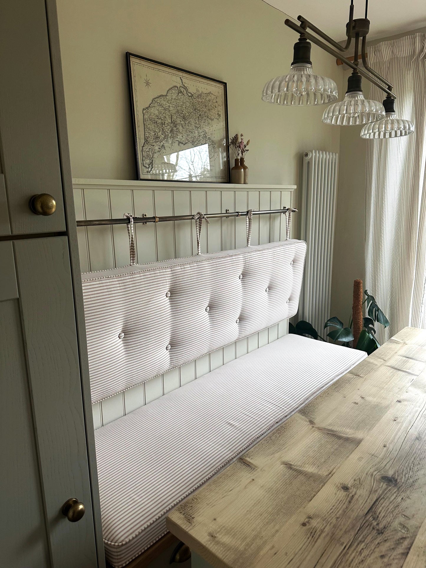 Ticking Fabric Banquette Cushions