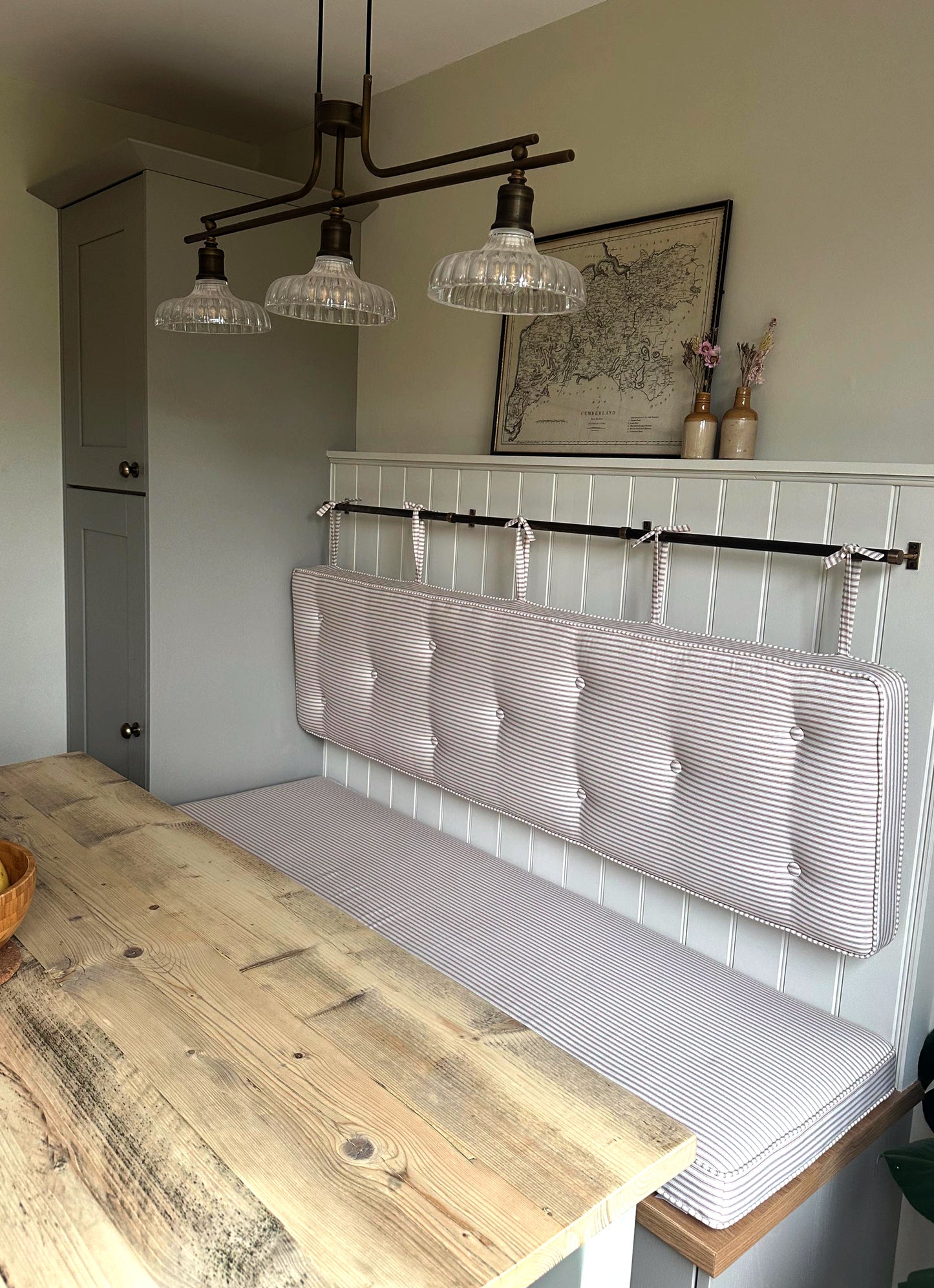 Ticking Fabric Banquette Cushions