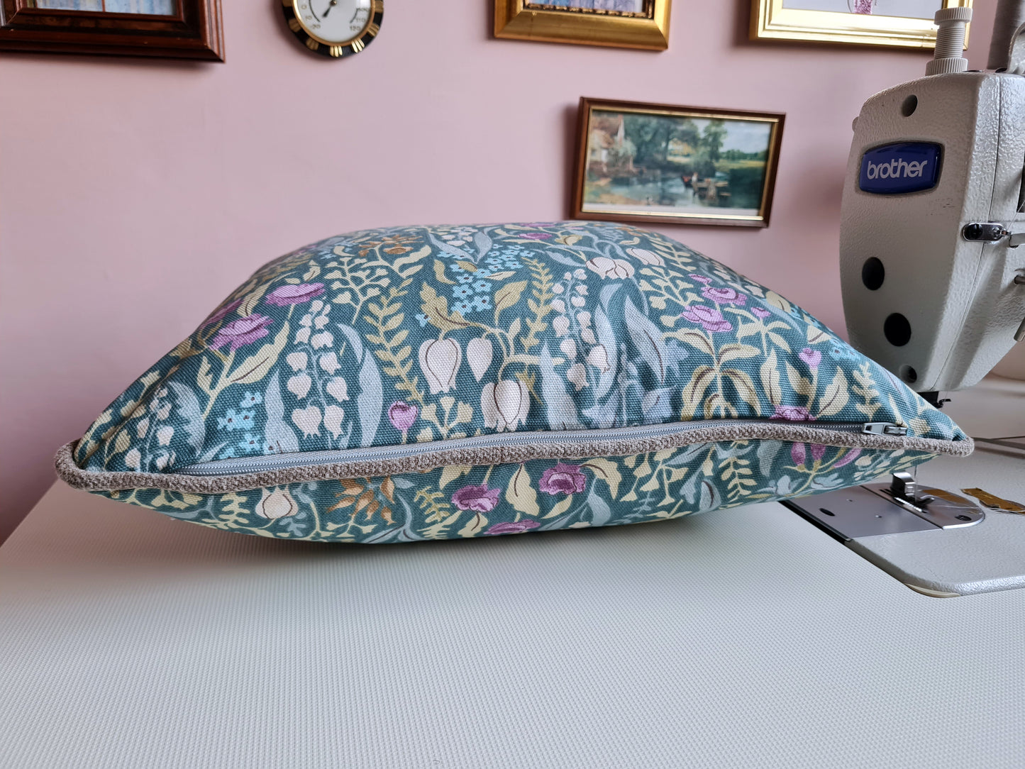 Jade Floral Cotton Scatter Cushion Cover