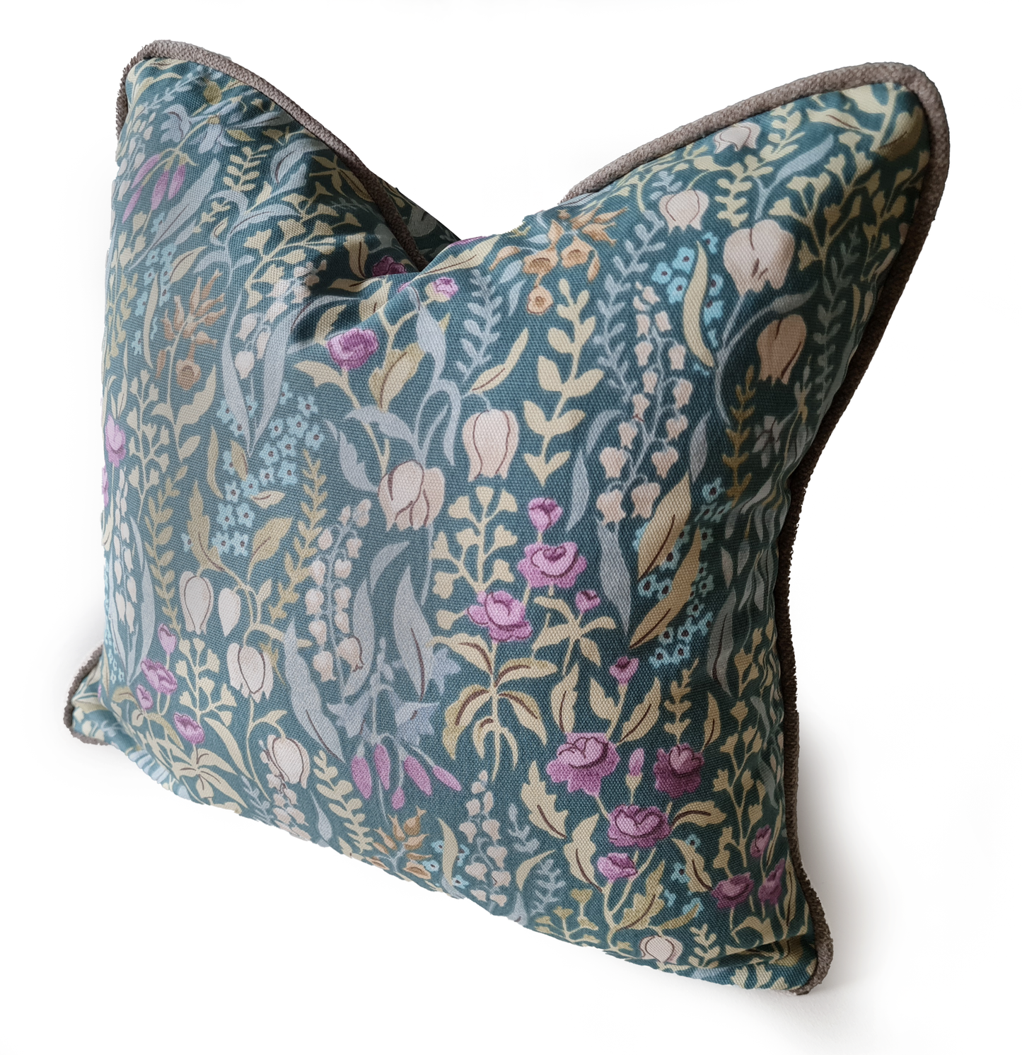 Jade Floral Cotton Scatter Cushion Cover