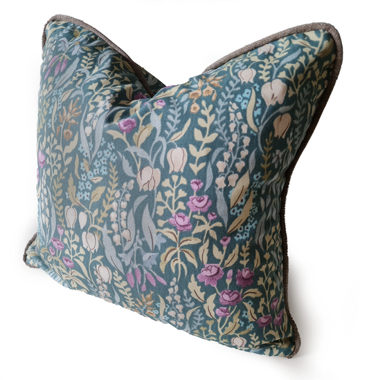 Jade Floral Cotton Scatter Cushion Cover