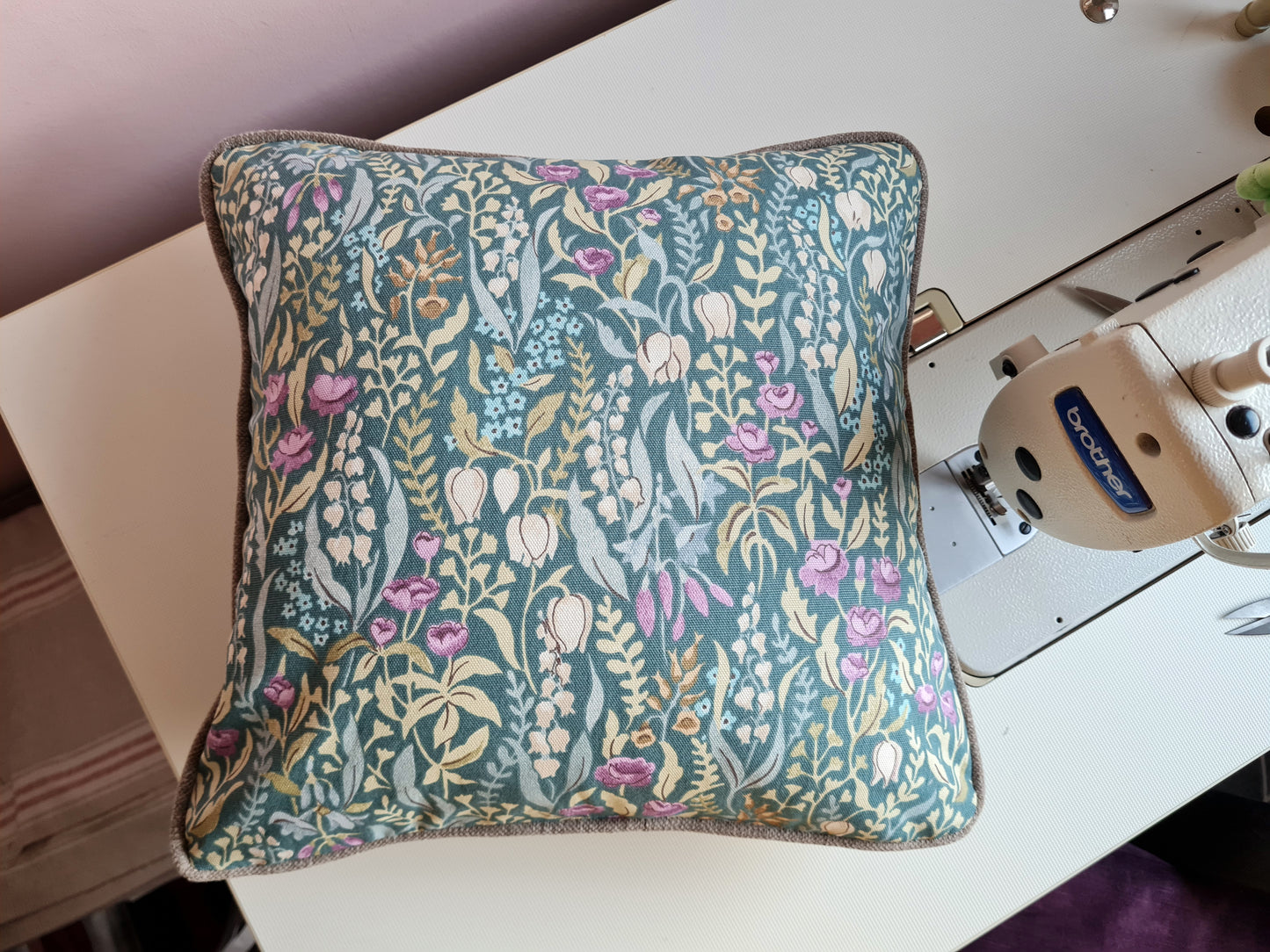 Jade Floral Cotton Scatter Cushion Cover