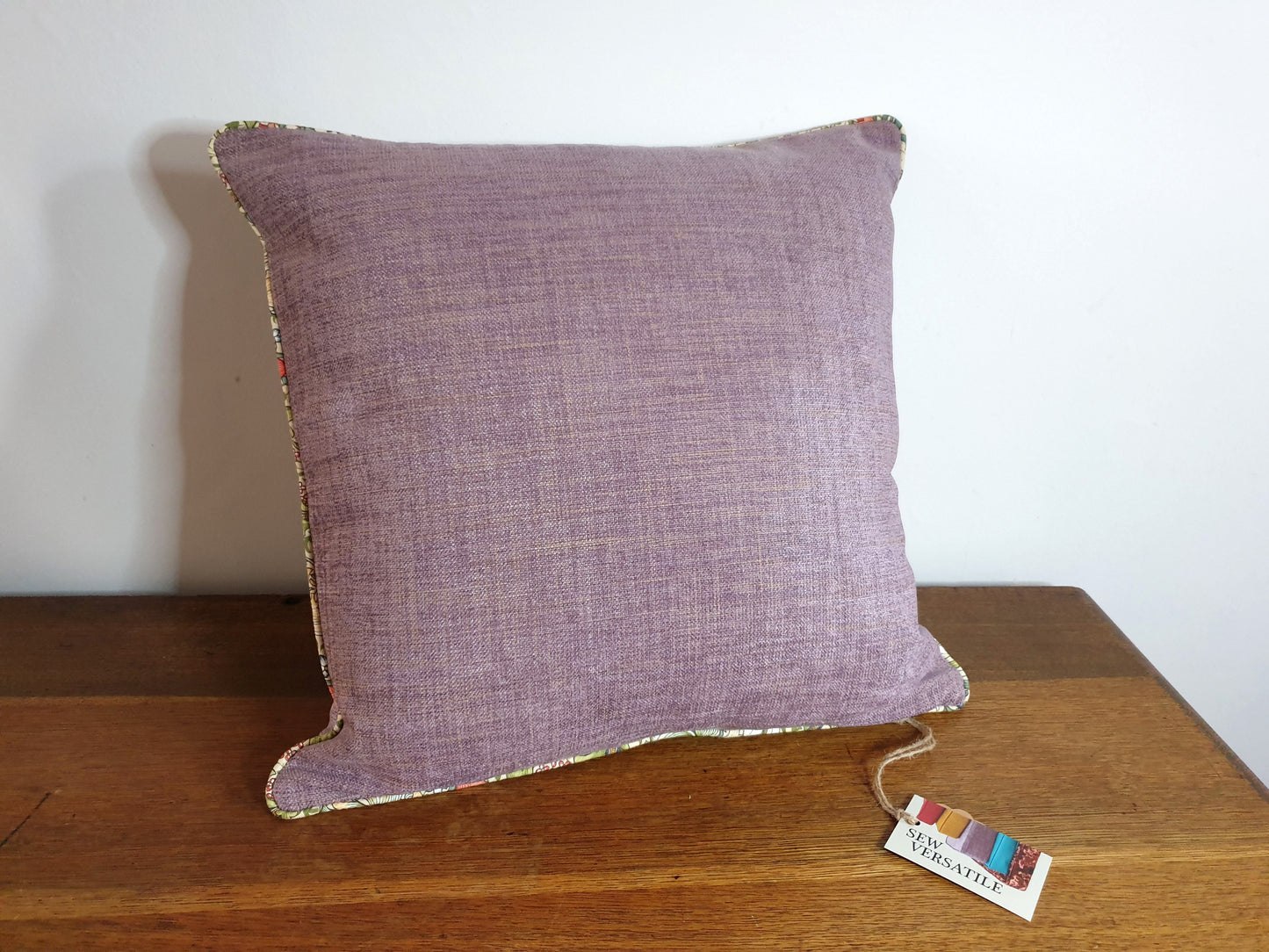 Heather Chenille Scatter Cushion with William Morris Piping