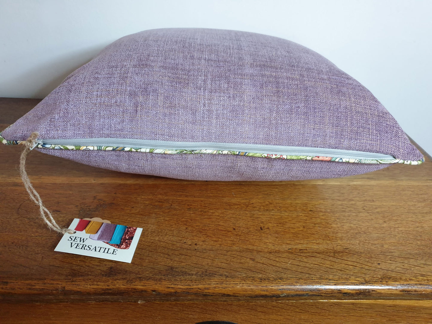 Heather Chenille Scatter Cushion with William Morris Piping